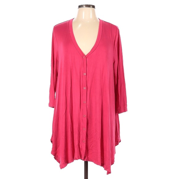 Soft Surroundings Asymmetrical Button-Front Tunic Top - Picture 1 of 4